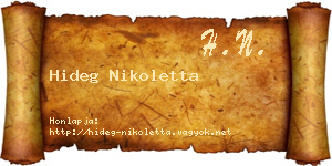 Hideg Nikoletta névjegykártya